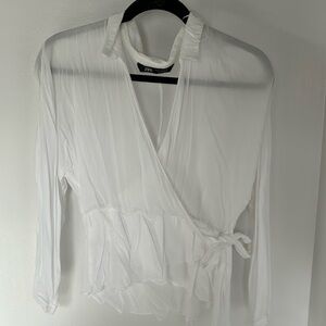 Zara White peplum shirt